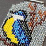 Sikorka - brelok zawieszka na klucze, torebkę, plecak tkany z koralików - Sikorka - brelok zawieszka na klucze, torebkę, plecak tkany z koralików