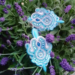 Kolczyki sutaszowe Blue Flowers
