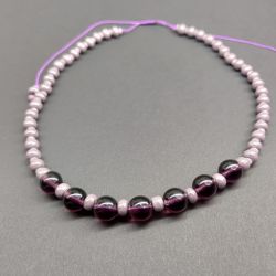 Naszyjnik Fioletowe Szklane Korale