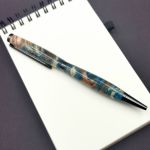 Długopis z drewna stabilizowanego - niebieski - 