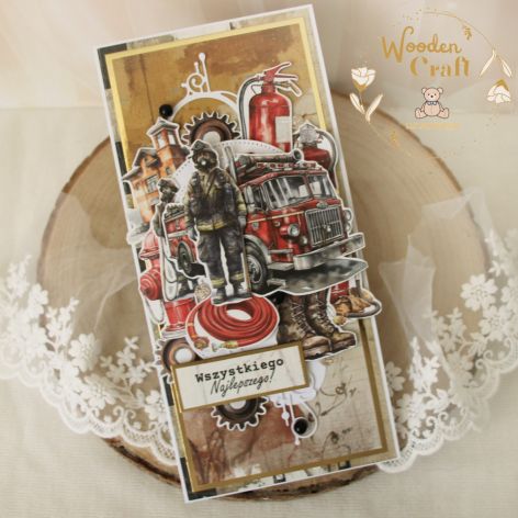 Męska kartka urodzinowa dla strażaka GOTOWA