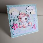 Kartka ręcznie robiona na urodziny jednorożec 2 - Kartka ręcznie robiona na urodziny jednorożec 2