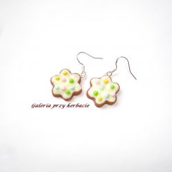 Kolczyki modelina fimo ciastka z posypką 2 cm 