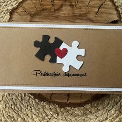 012,kartka na ślub do koperty z puzzlami
