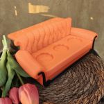 Kanapa Friends PRZYJACIELE pólka sofa do figurek McDonald's Happy Meal 2026 - Tekstura prawdziwego materiału