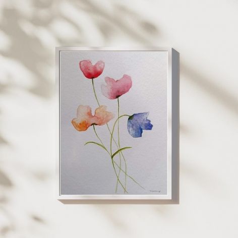 Kwiaty 2-akwarela formatu 32/24 cm .