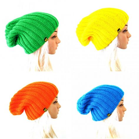 komplet kolorowych czapek unisex