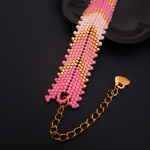 Elegancka Różowa Bransoletka z Koralików  - koralikowa biżuteria