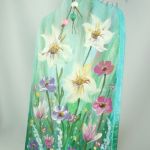 Duża deska, malowana łąka nr 1 - deska malowana farbami akrylowymi kwiaty
