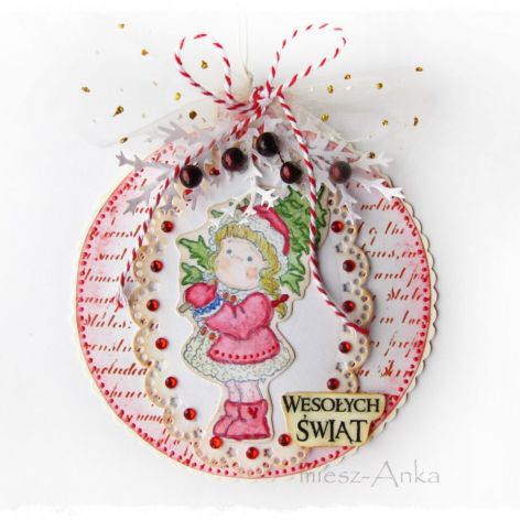 Bombka - kartka, zawieszka