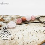 Breloczek z kamieni naturalnych - różówy - 