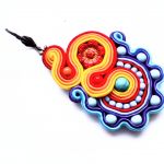 Kolorowe - kolczyki sutaszowe - 