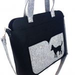 Black laptop bag with dog - 