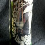 Butelka lampion grawerowane - teofano atelier, świecznik