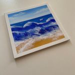 Wzburzone morze i plaża - obraz akrylowy - Obraz akrylowy