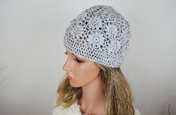 Czapka recznie robiona popielata