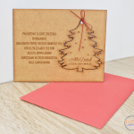 Życzenia świąteczne GWIAZDKA kartka drewniana - 