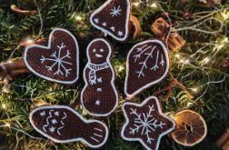 Świąteczne pierniczki - komplet ozdób choinkowych