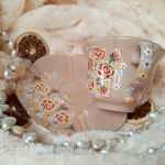 Begonie ręcznie malowany komplet - ręcznie malowane