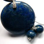 Lapis lazuli, zestaw biżuterii, srebro - 
