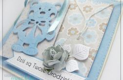 Kartka na urodziny, roczek z misiem 4