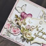 Najlepsze życzenia - różana pocztówka vintage - Pocztówka - detal I