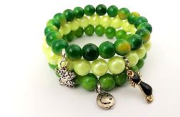 Bransoletki na gumce, zestaw zielony