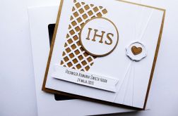 Stylowa kartka na Komunię ręcznie robiona