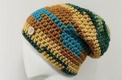 Gruba czapka beanie smerf kolorowa szydełkowa 9