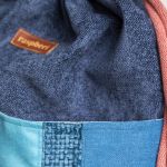 Granatowy patchworkowy workoplecak z kieszeniami - 