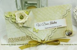 Kopertówka z okazji ślubu-delikatna oliwka