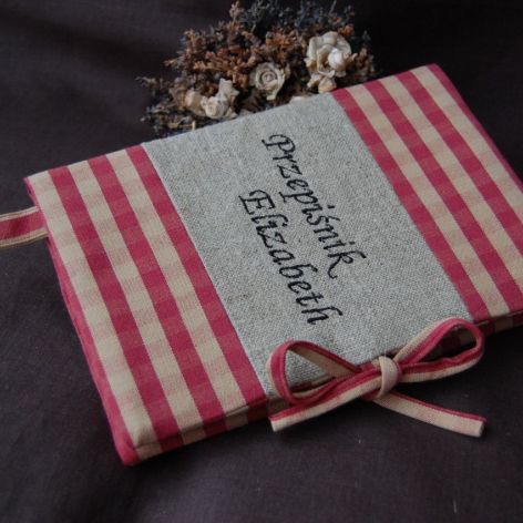 Rustykalny przepiśnik - haftowany notes