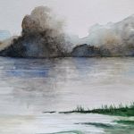 Pejzaż-akwarela formatu 18/25 cm.  - 