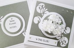 Kartka W DNIU ŚLUBU biało-szara