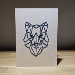Kartka okolicznościowa - haftowana - wilk