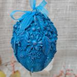 Turkusowa Pisanka Artystyczna - Błękitna Łąka - 2