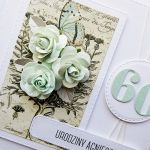 Kartka urodzinowa z różami i motylem retro - Kartka urodzinowa z różami i motylem