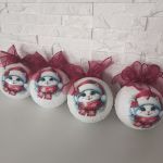 Zestaw 4 bombek akrylowych KOTEK - 