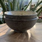 Miski ceramiczne z brązowej gliny - 