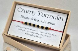 Bransoletka z czarnym turmalinem-czerwona nić