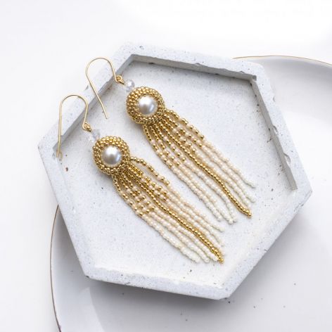 Ręcznie szyte kolczyki Solange