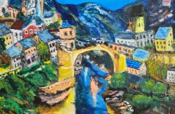 Mostar 50x50x1cm, płótno,