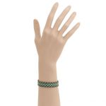 Bransoletka koralikowa wzorek beading turkus - Bransoletka koralikowa wzorek beading turkus  i brąz 3