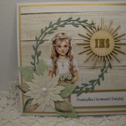 Kartka Komunijna dla dziewczynki 09