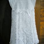 biała sukienka szydełkowa - szydekowa sukienka do chrztu
