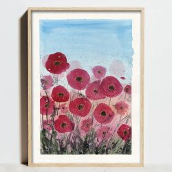 Oryginalna akwarela. Maki  A4