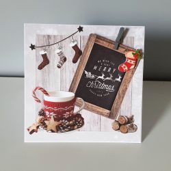 Kartka Boże Narodzenie handmade filiżanka