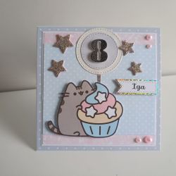 Kartka na urodziny Pusheen z personalizacją
