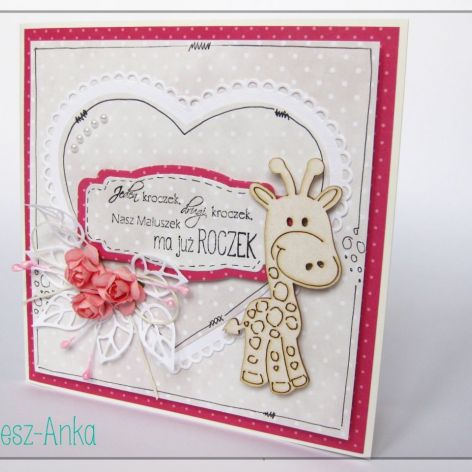 Kartka na ROCZEK dla dziewczynki