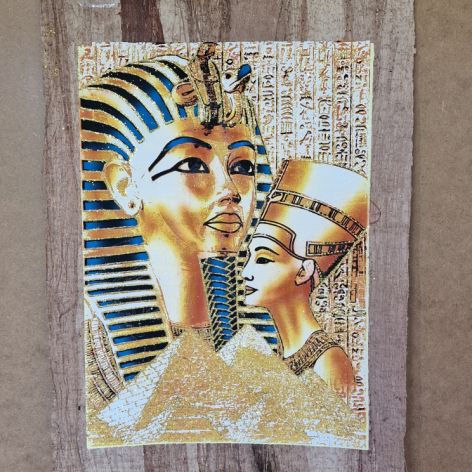 Papirus, Tutanchamon i Nefertiti, 30x40cm, Oryginalny 100%, Egipt, Obraz, papier papirusowy 04